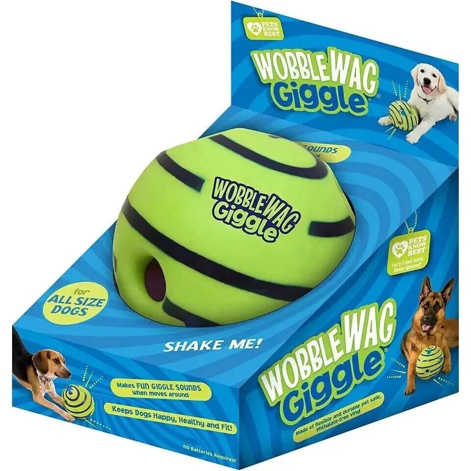 Wobble Wag Giggle Ball Entertaining Squeaky Dog Toy Fun Outdoor Floating