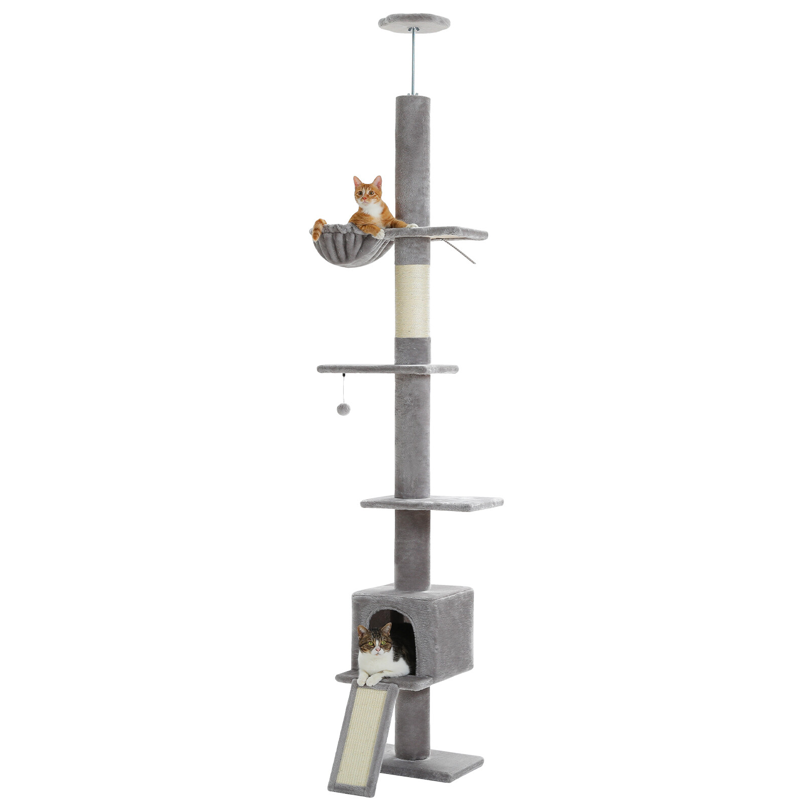 PAWZ Road Cat Tree Tower Floor to Ceiling High Cat Scratching Post Condo House