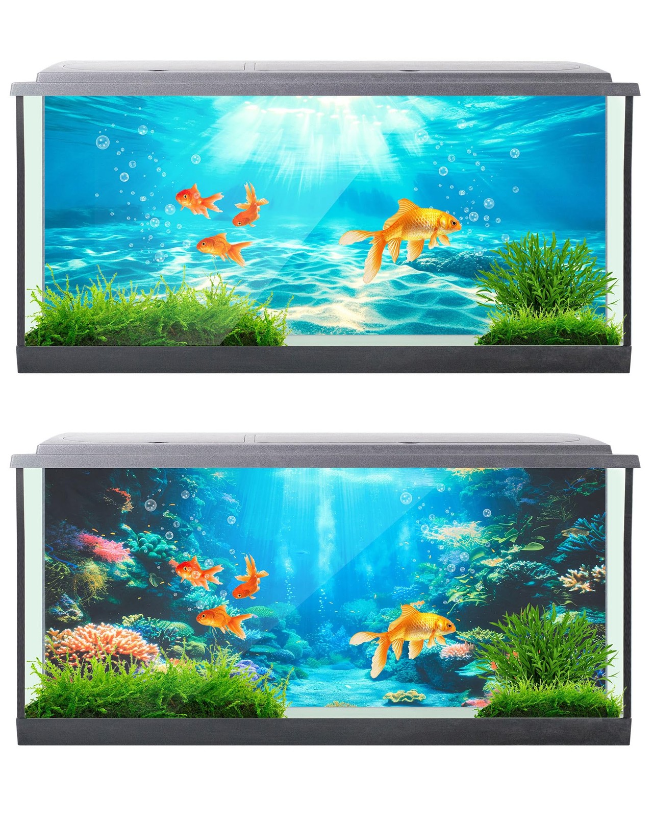 Mindsoft 4 Pack Aquarium Background Polyester 48 x 18 Inch Cloth 48 x 18