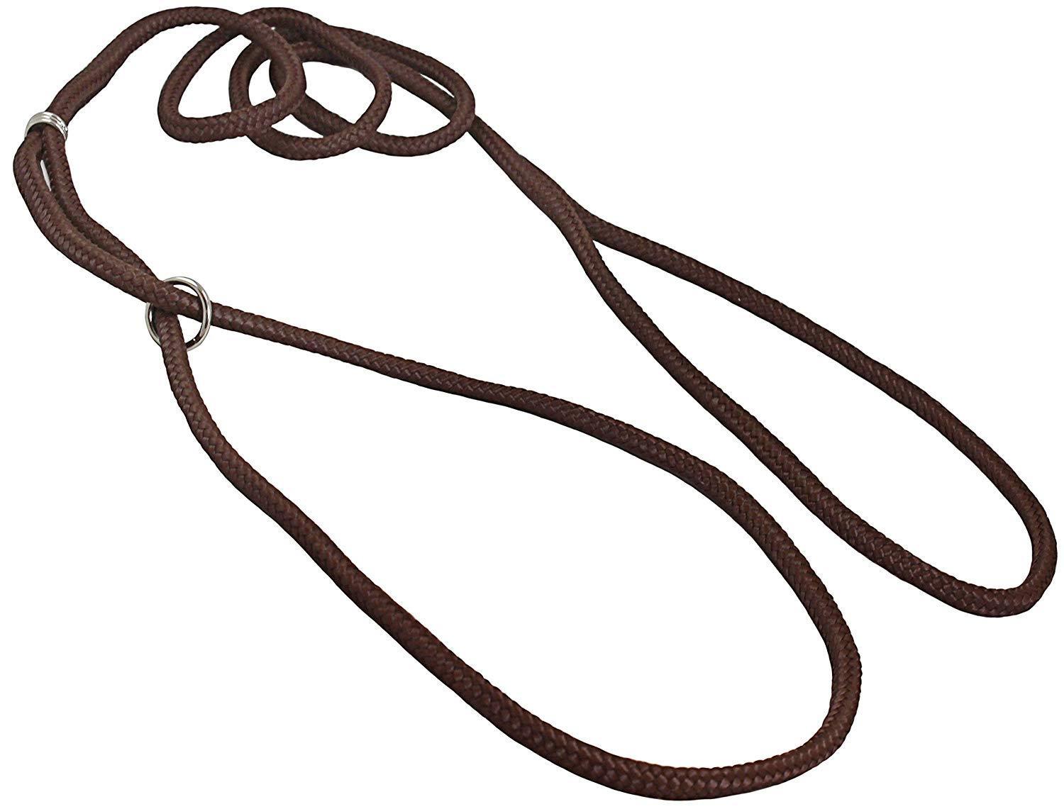 Dog Show Lead Braided Tubular Nylon 52″ Long Brown