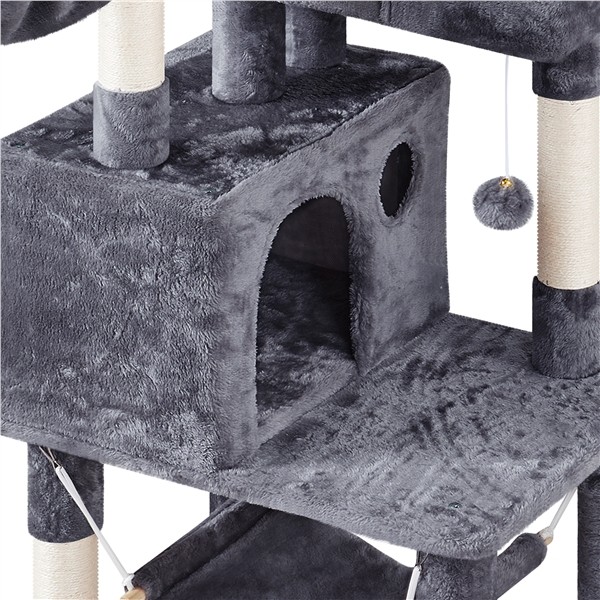 64.5in Extra Large Multi-Level tall Cat Tree Kittens Play House Condo