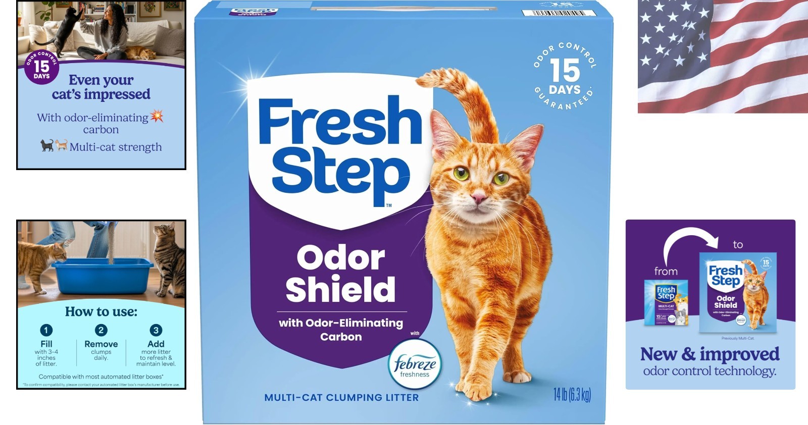 Febreze Fresh 14 lb Multi-Cat Clumping Cat Litter with 15 Days Odor Control