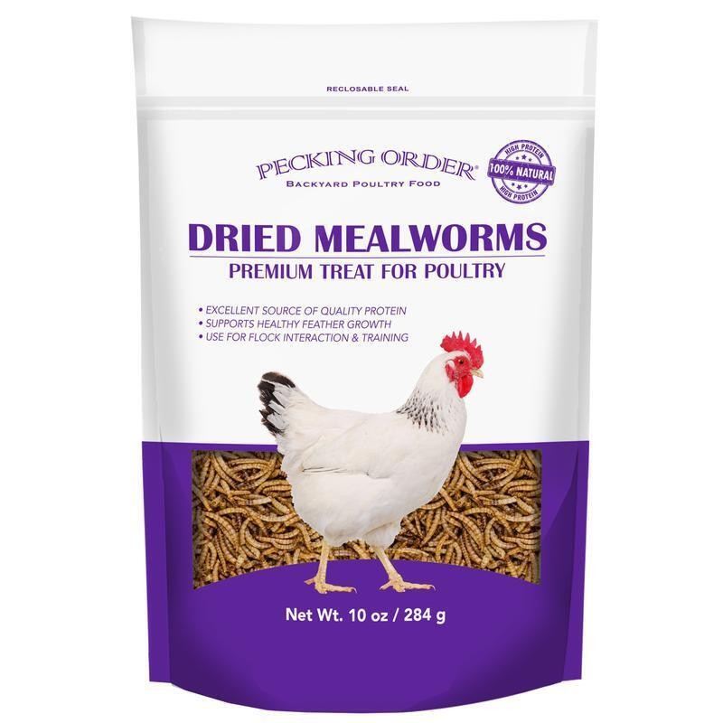 High Protein Dried Mealworms Treats Chickens Ducks Geese Turkeys 10 oz New