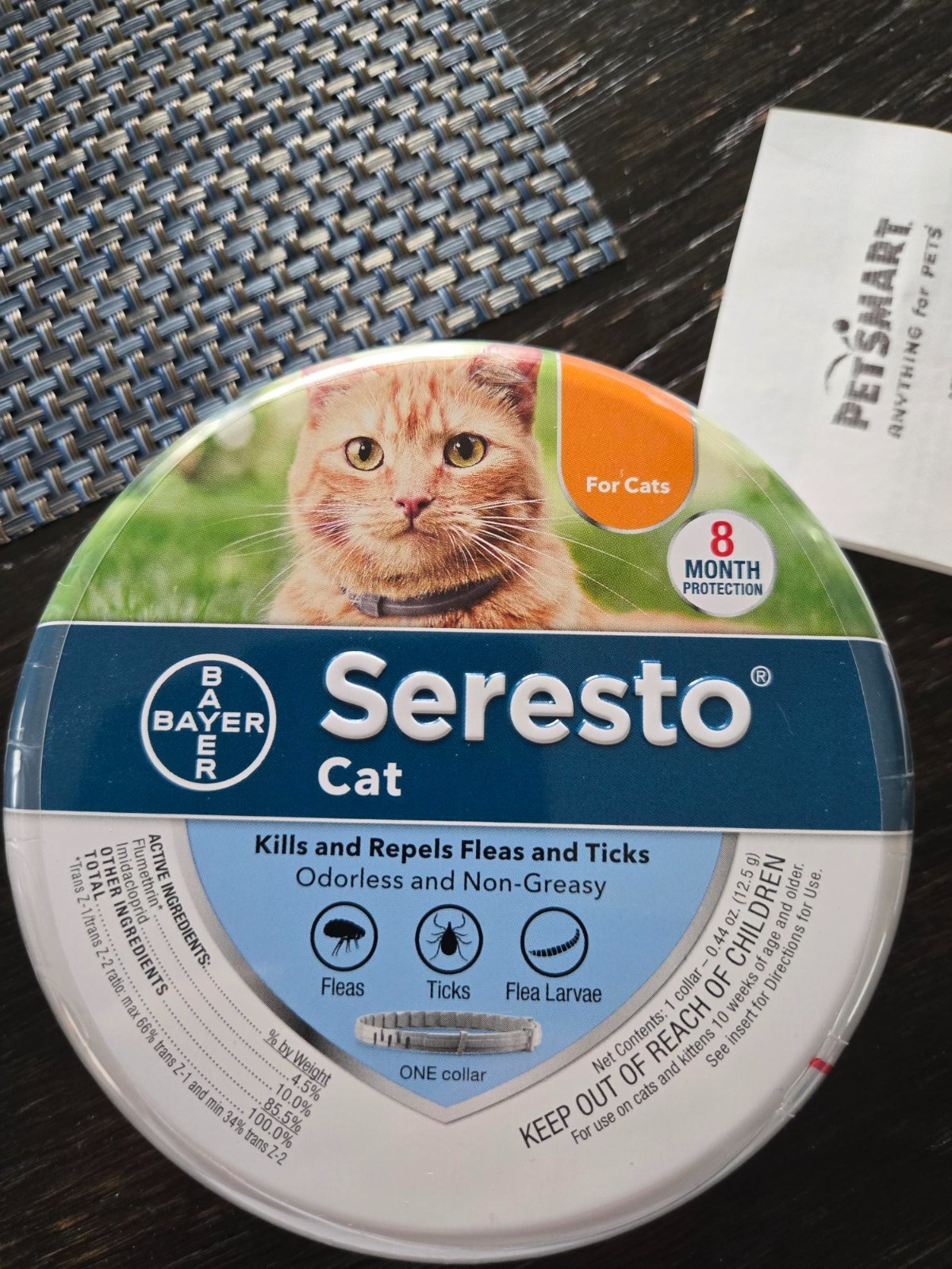 New Seresto Cat Flea Collars – Flea & Tick, 8 Mo. Protection (1 Collar) – Sealed