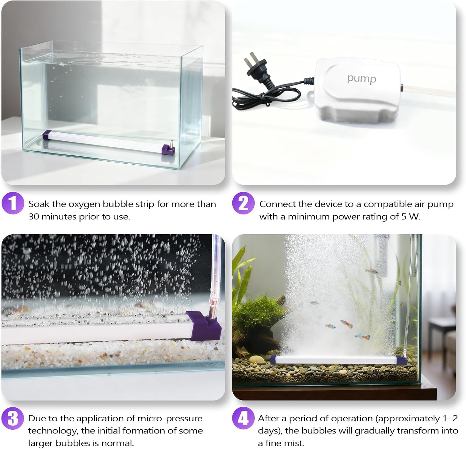 Aquarium Bubble Strip Bar Ultra Quiet High Dissolved Oxygen Diffuser Air Stones