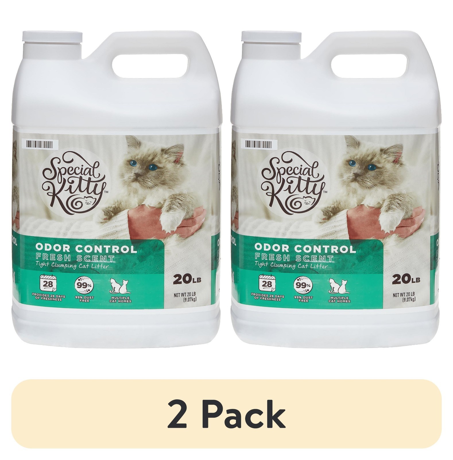 (2/4 pack)Scoopable Tight Clumping Cat Litter, Fresh Scent, 20 lb