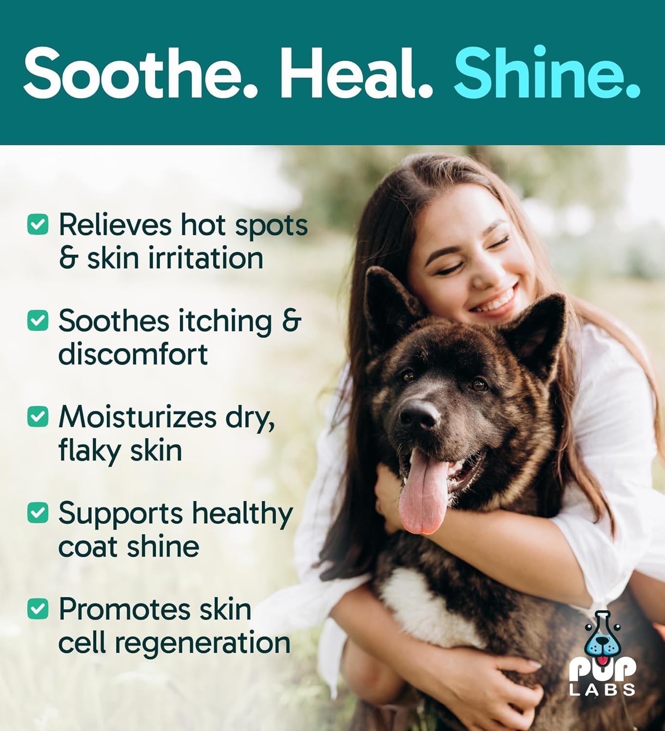 Pup Labs K9 Soothe anti Itch Spray for Dogs with Aloe, Rose, & Coconut, 4 FL OZ