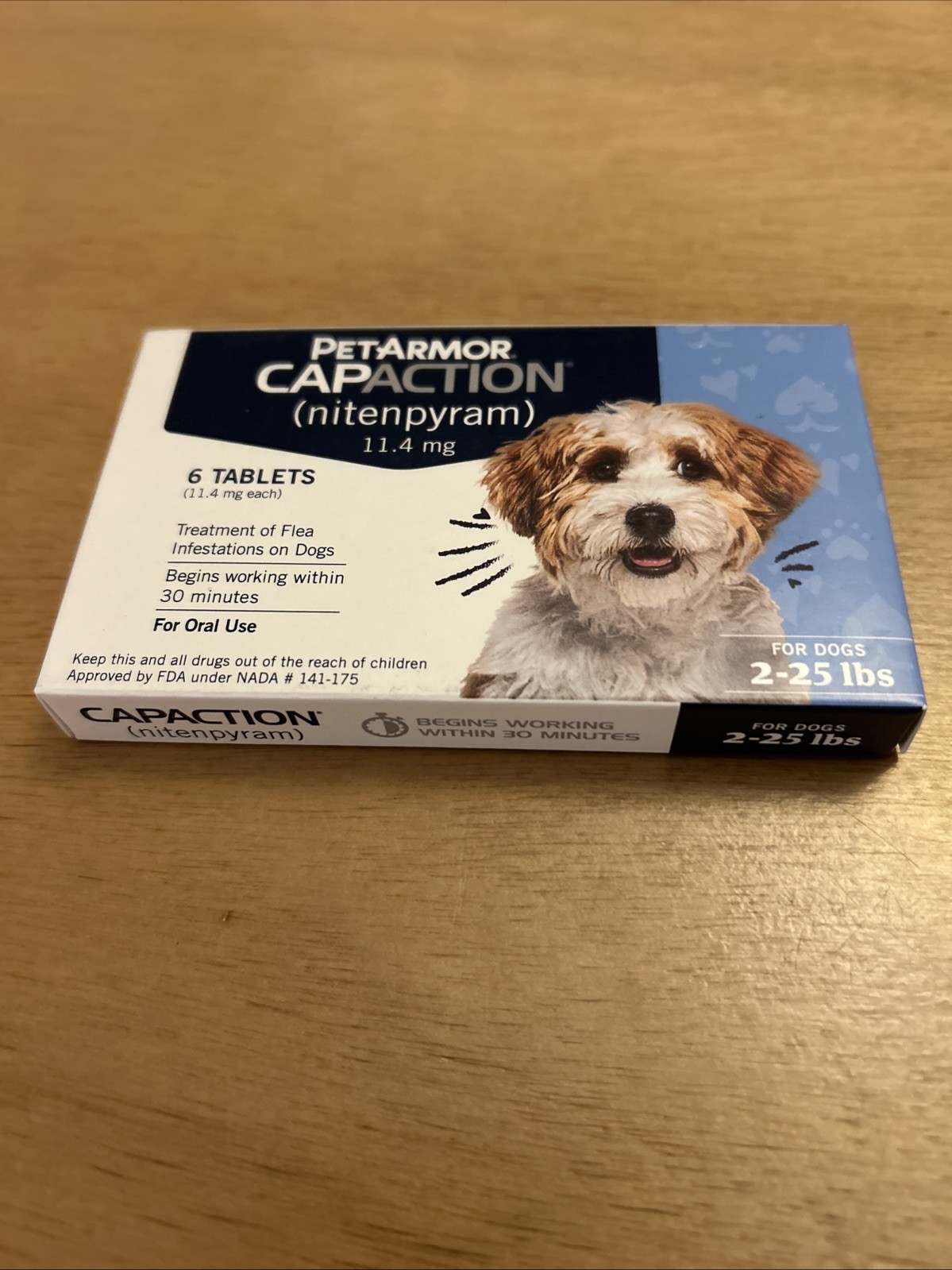 New 6 Count Tablets PetArmor Capaction Oral Flea Treatment for Dogs 2-25 lbs