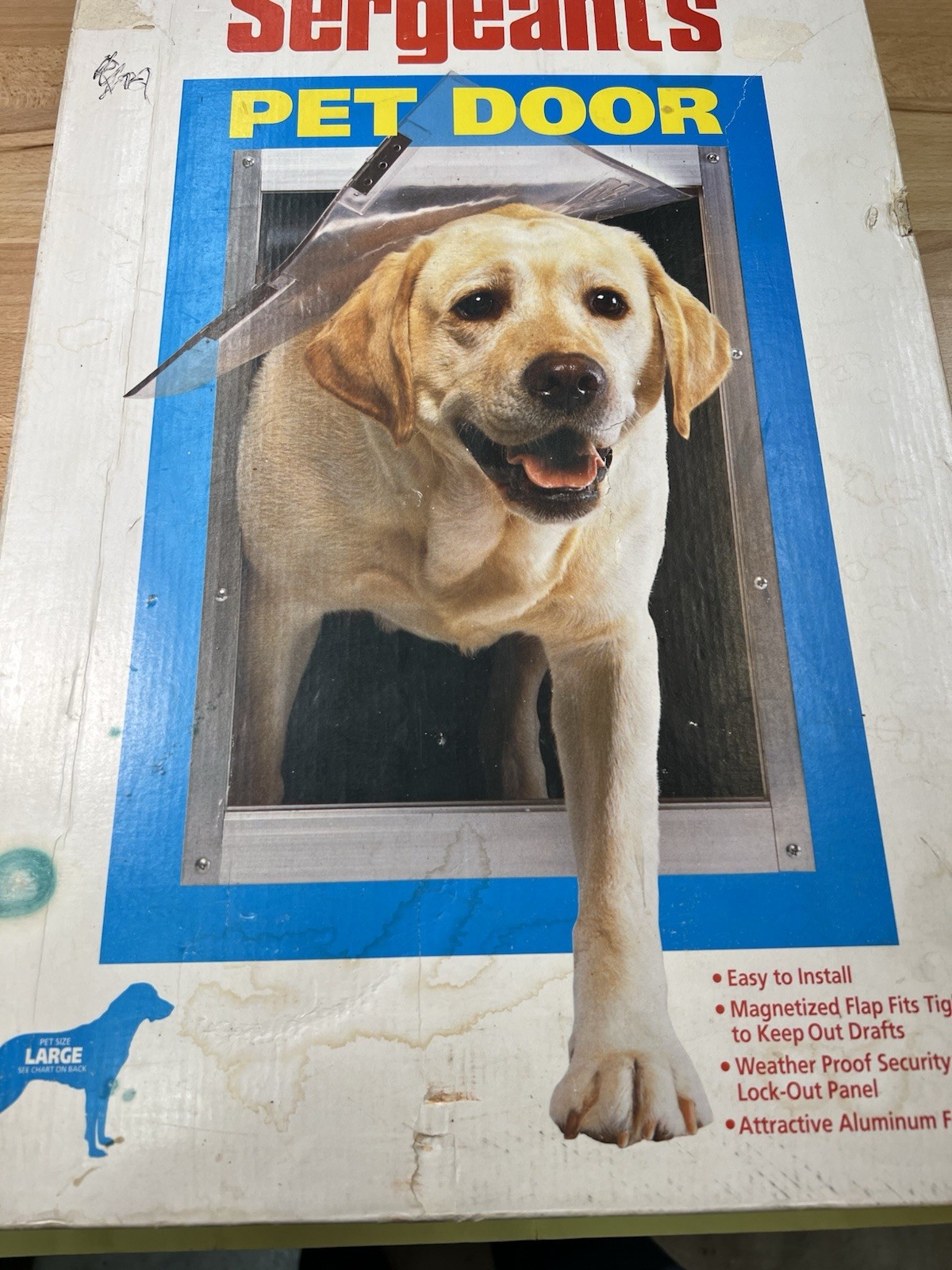 Sergeants Pet Door For Large Dog Sealed & Complete, Hardware, Template 18 X 12