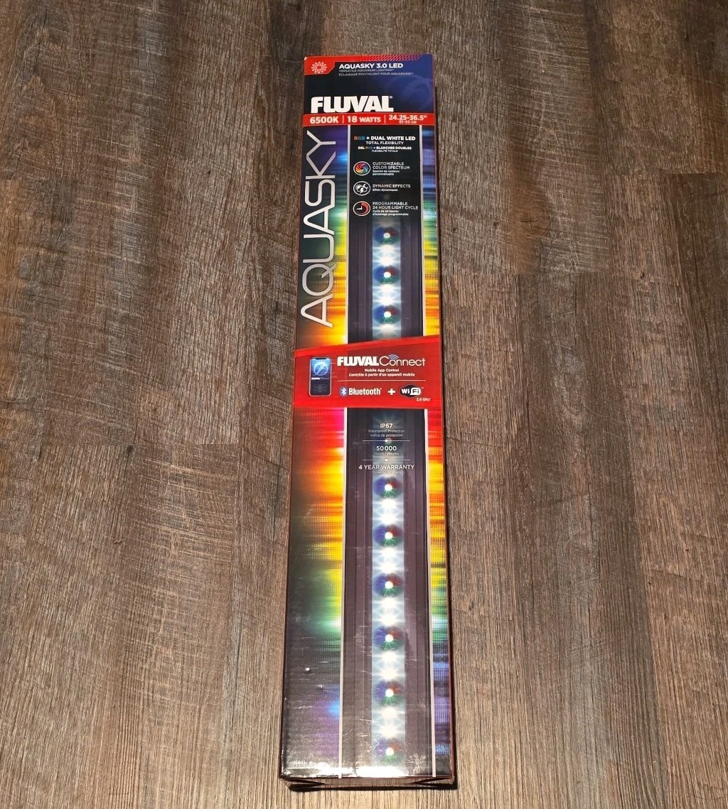 Fluval Aquasky 3.0 LED 18w 24.25″-36.5″ Bluetooth Aquarium 6500k Light 16641