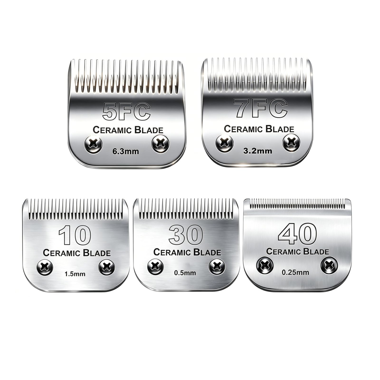 Dog Grooming Clipper Blades Compatible Andis Oster Wahl 10+30+40 Stainless Steel