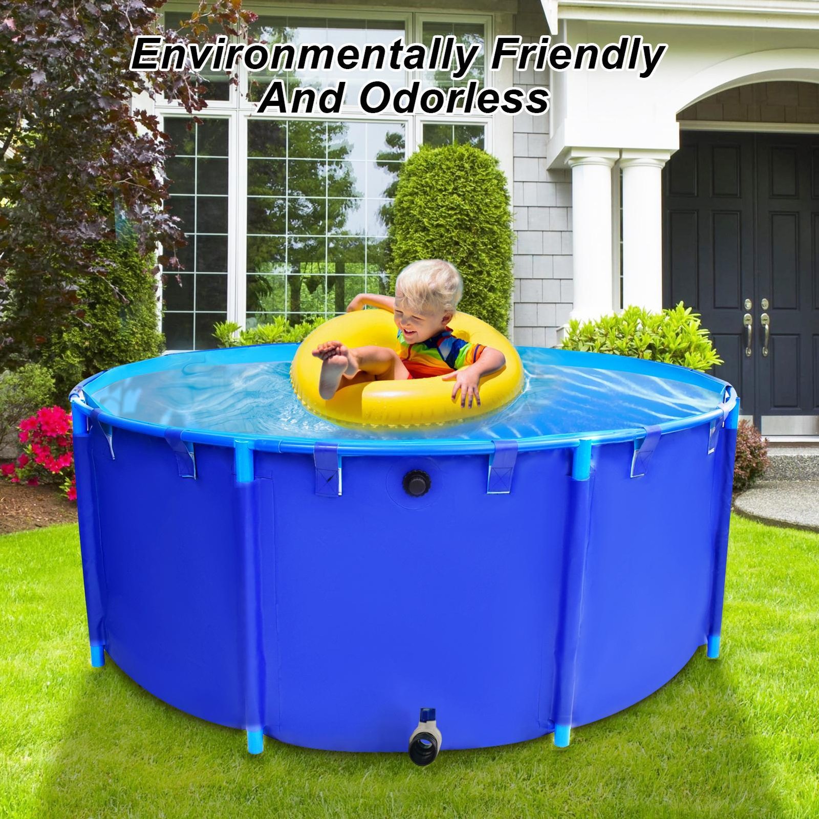 634 Gal Pool Ground Canvas Fish Pond Circular Pool Large for Outdoor