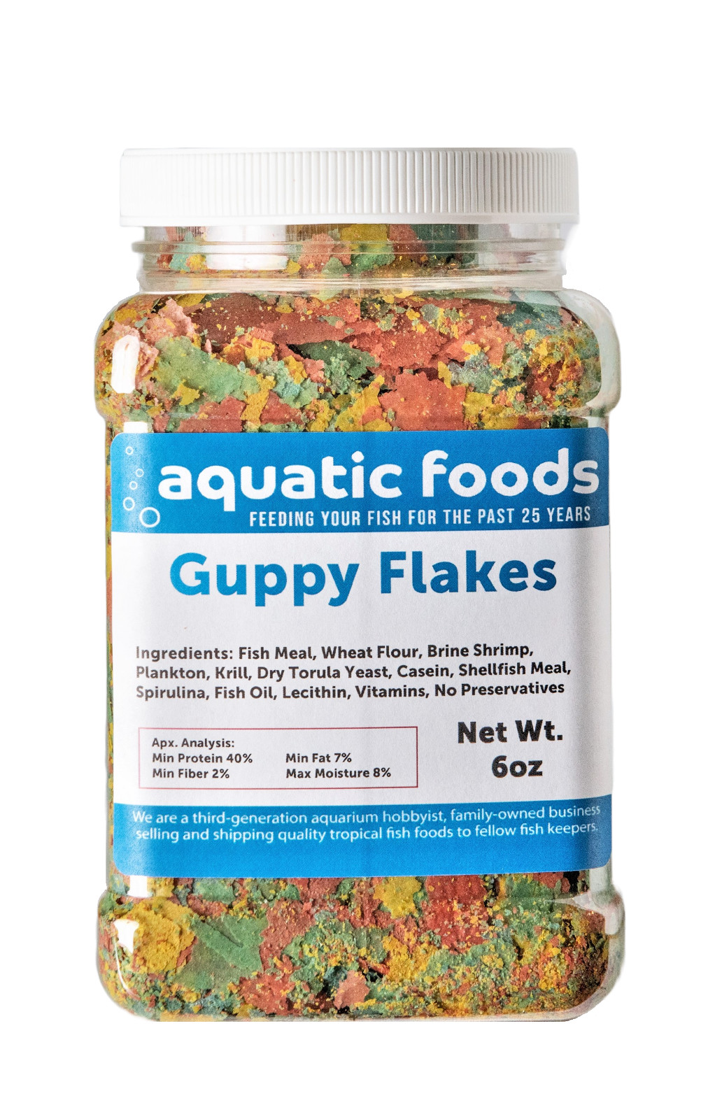 Guppy Flakes, Smaller Premium Guppy Flakes – AFI Guppy JAR