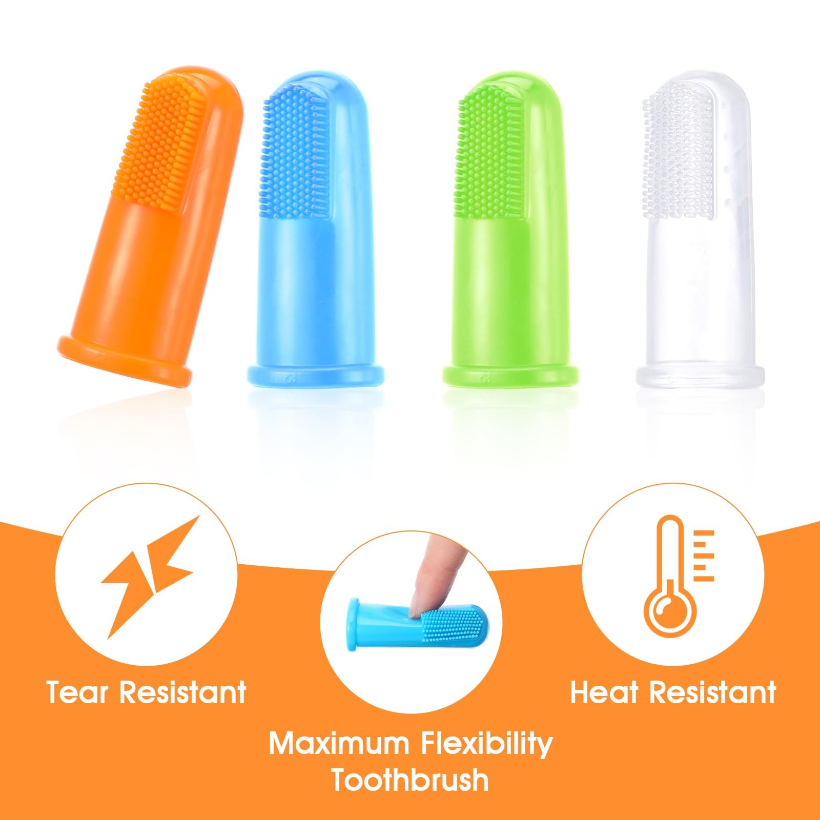mekueeex 64 Packs Dog Toothbrush Soft Finger Brushes Pet Easy As Show