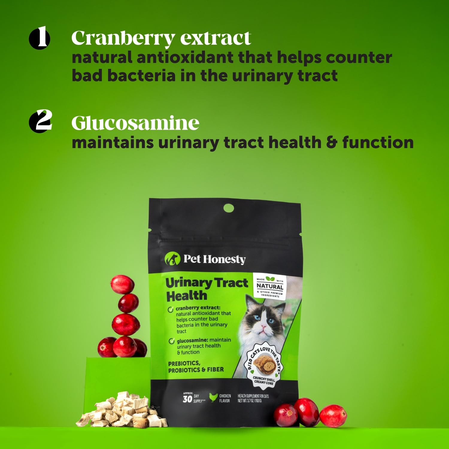 Cat Urinary Tract Health Crunchy & Creamy Chews – 30-Day Supply, Cranberry