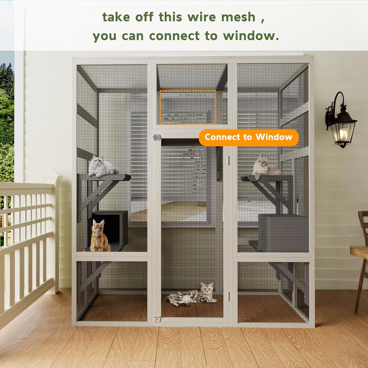 Outdoor Cat House Cat Enclosure Mulitiple Cats Large Walk in Catio Feral Shelter