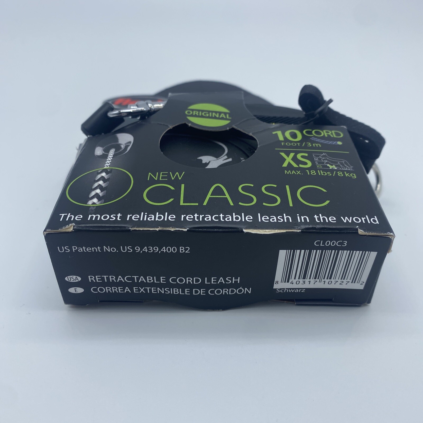 Flexi Classic Cord Retractable Leash XS For Small Dogs Up To 18 Lbs 10 Ft Black
