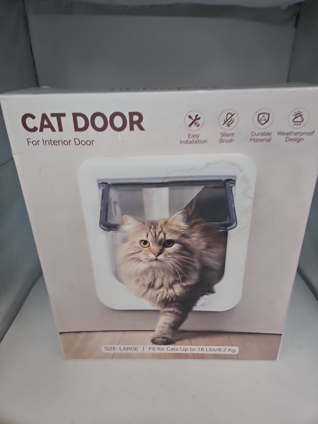 LIBBEPET Thin Cat Door – Safety Pet Door for Cats Up to 18 lbs, Interior Kitty D