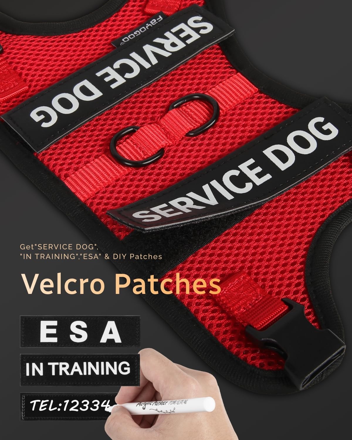 Service Dog Vest for Small Dogs Air Mesh Breathble Emotional Support Animal Vest