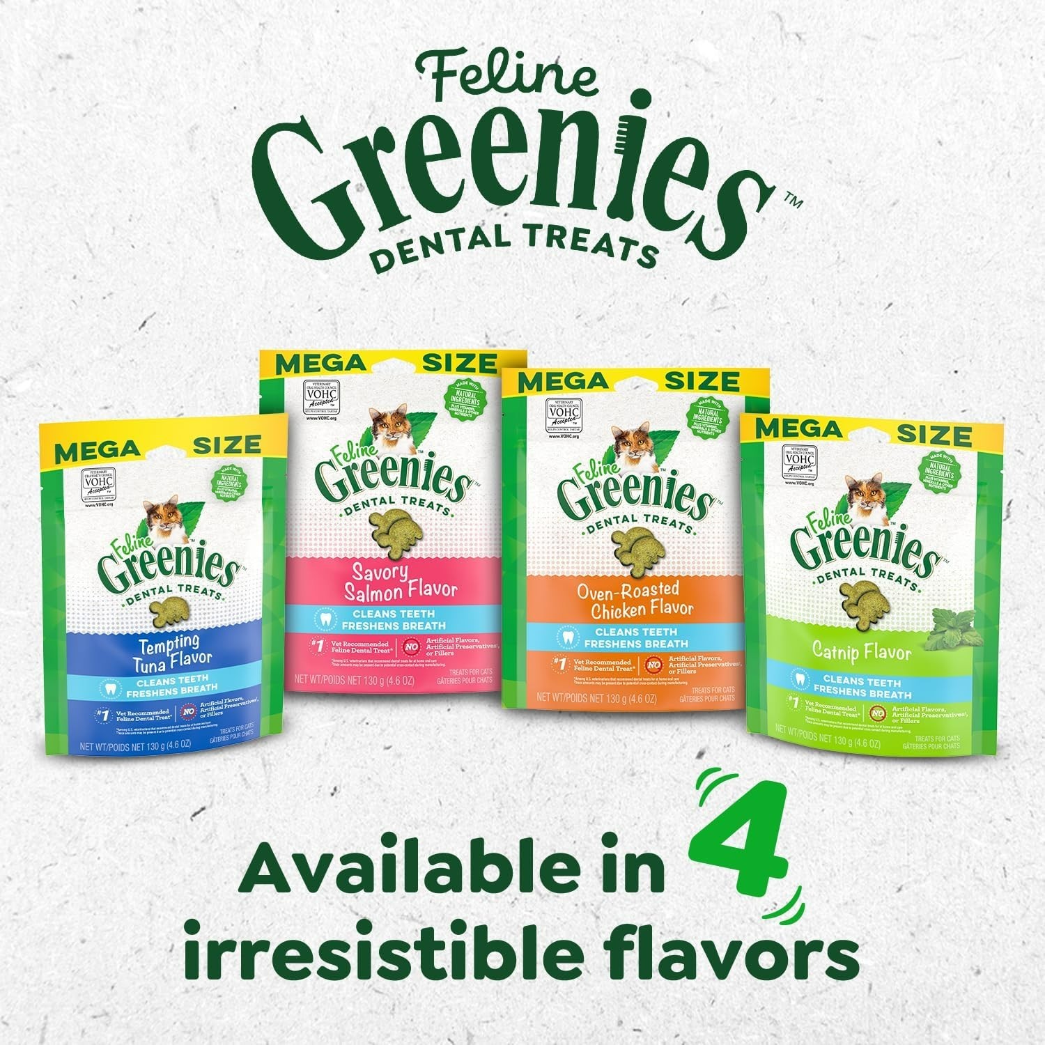 Feline Veterinarian-Recommended Adult Natural Dental Cat Treats, Oven Roasted…