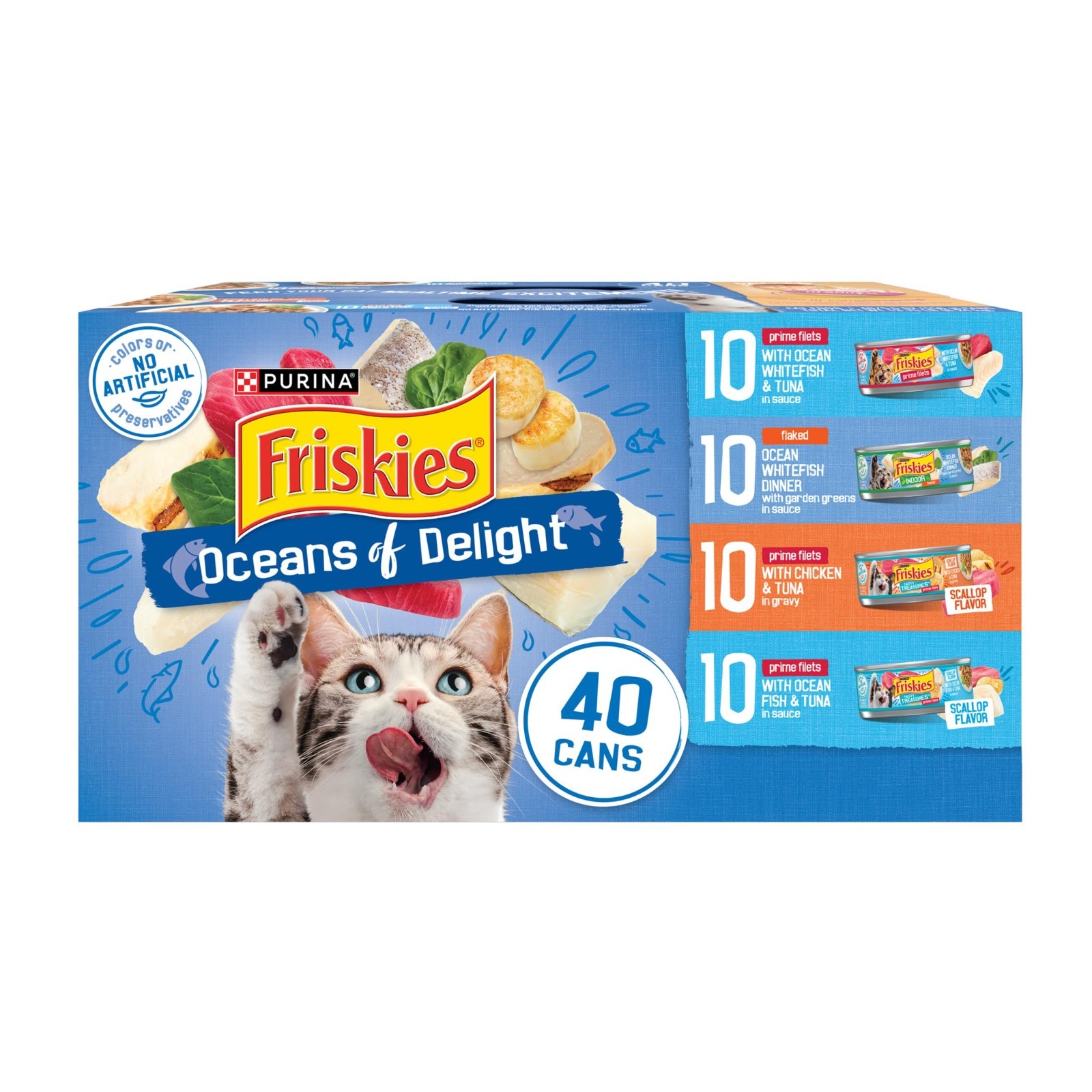 Purina Friskies Wet Cat Food Variety Pack, Oceans of Delight Flaked, (80) 5.5 oz