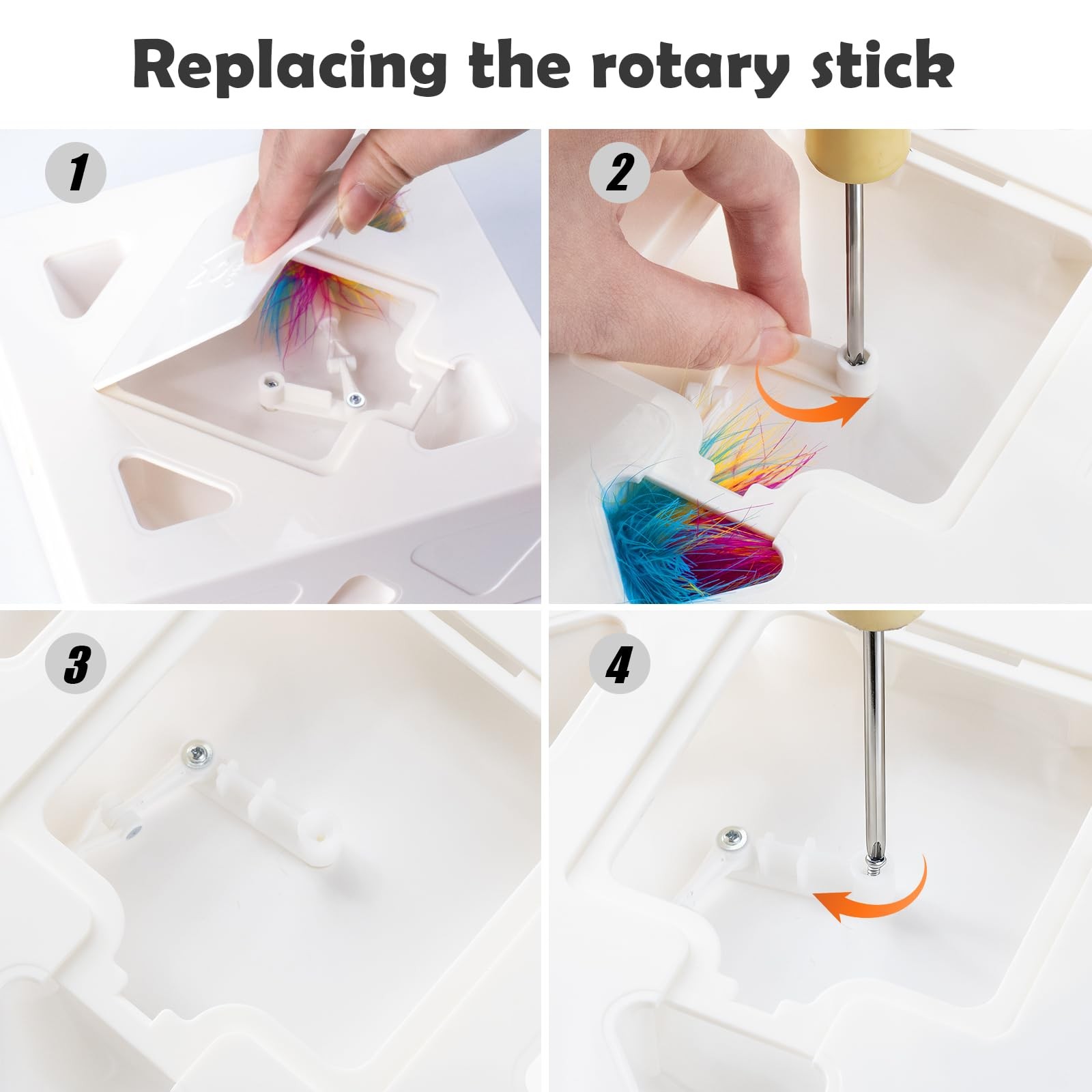 Migipaws Upgrade Rainbow Feather Replacement for Automatic Refill, Colorful