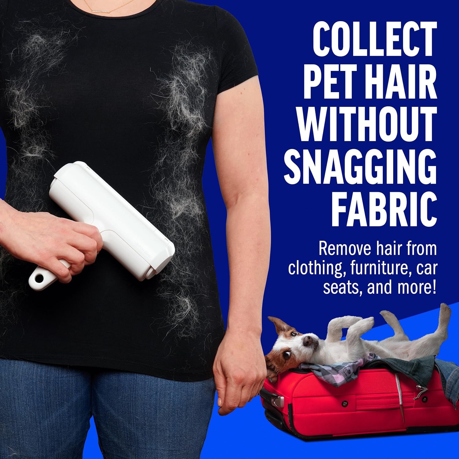 Pet Hair Remover Original Size Reusable Lint Roller Cat Dog Portable Eco White