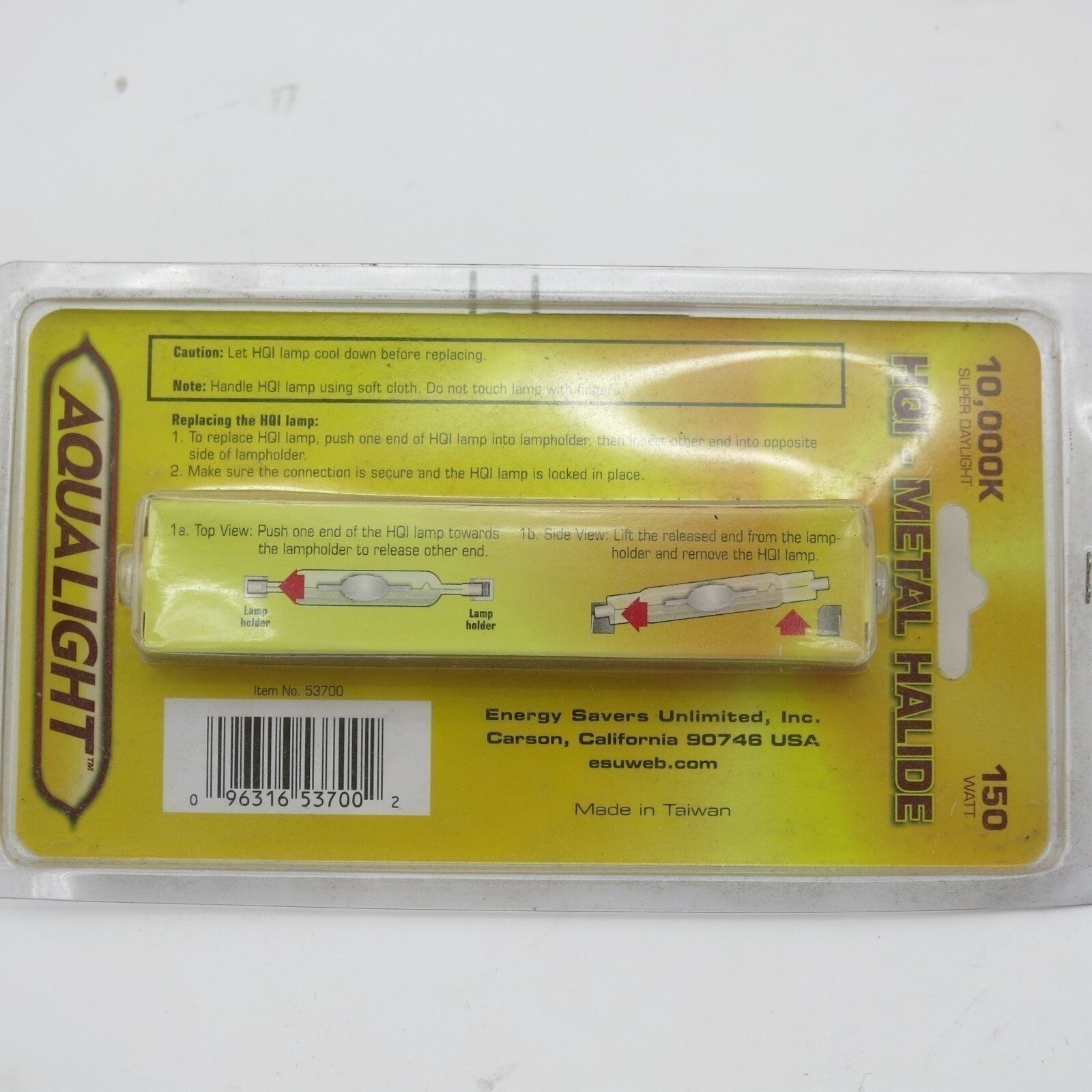 Coralife Lamp 10,000k 150w 53700 Super Daylight HQI Metal Halide Double Ended