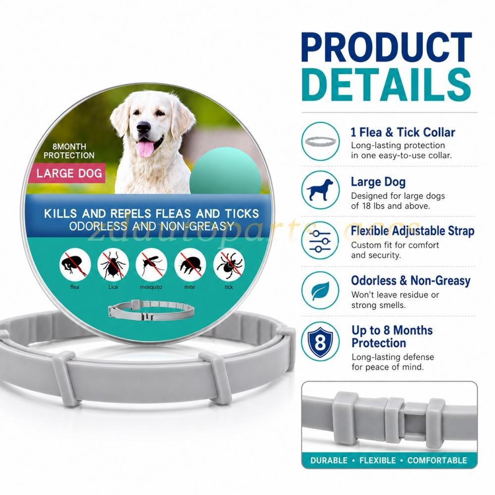 Dog collar Flea and Tick 8 Months Protections Adjustable Pet Collar for Dogs New