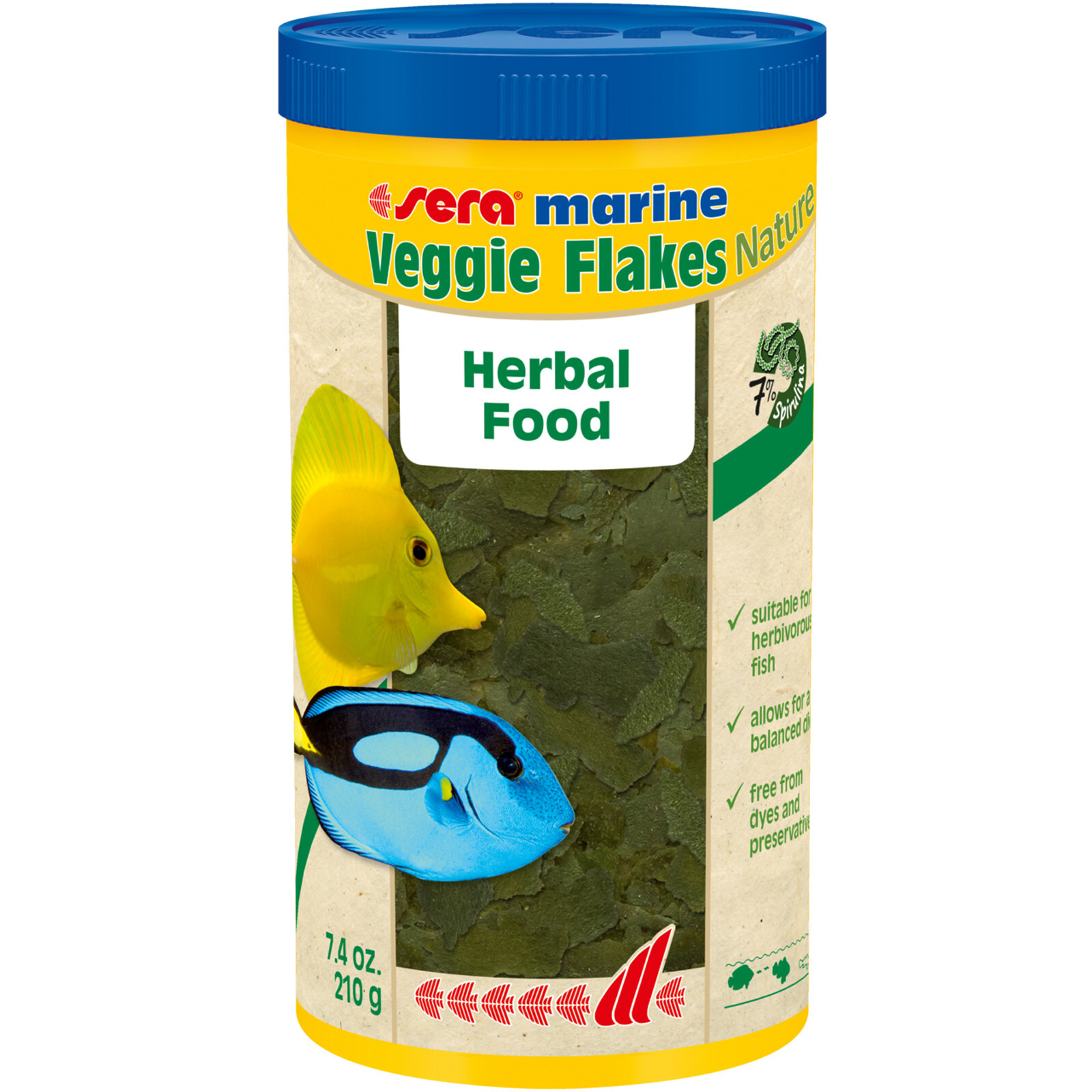 Sera Marine Veggie Flakes Nature 1,000mL Herbivore Food for Marine and Reef Fish