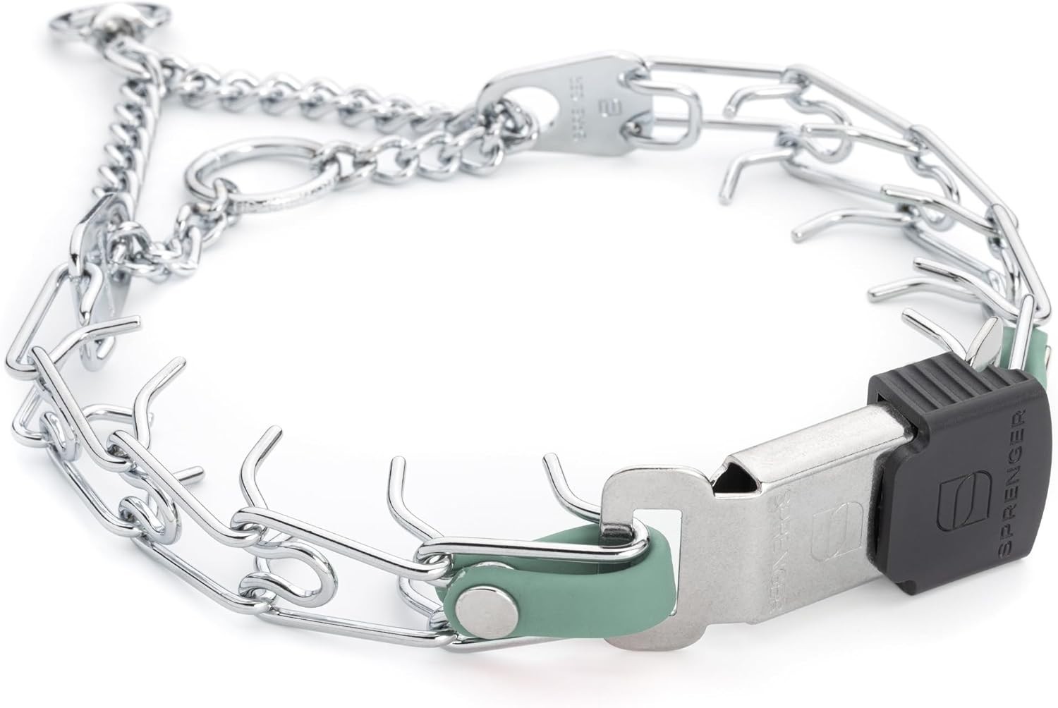 Used-Herm Sprenger Chrome Plated Steel Dog Collar w/Buckle & Biothane Insert