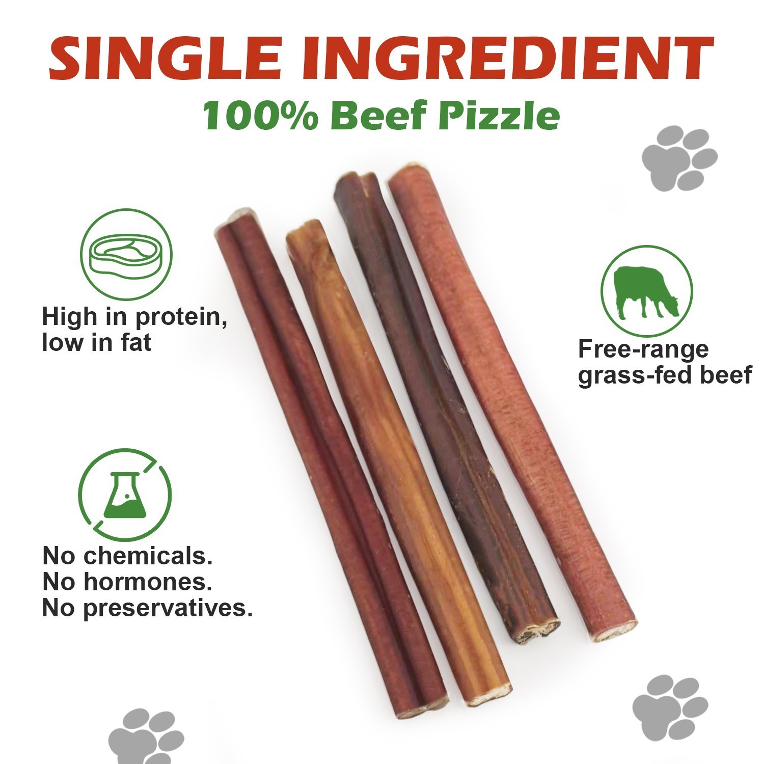 Bully Sticks 6″ Natural Beef Dog Chews & Treats | US-Based Brand