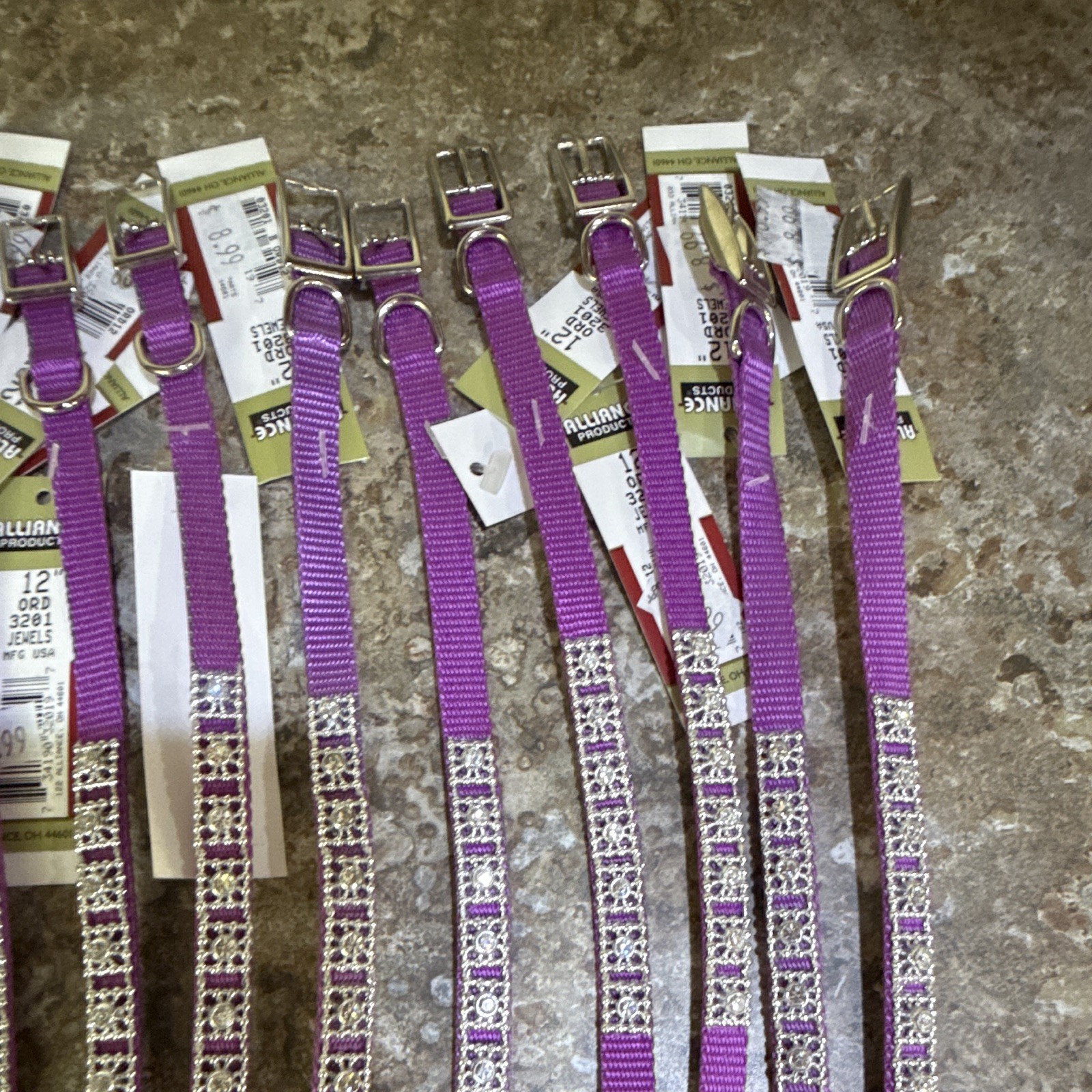 Alliance Products Adjustable Nylon Dog Collar Small 12″ Purple LOT OF 13