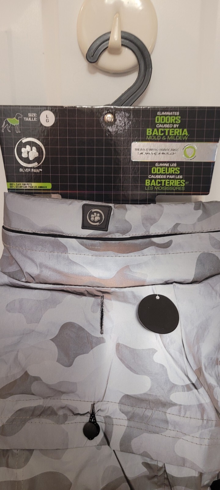 Silver Paw Silver Shield Full Body Reflective Rainsuit LARGE Gray Camo