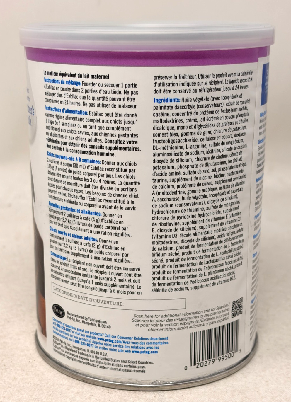PetAg Esbilac Puppy Milk Replacer Powder 12 oz Prebiotics Best By 11/2026