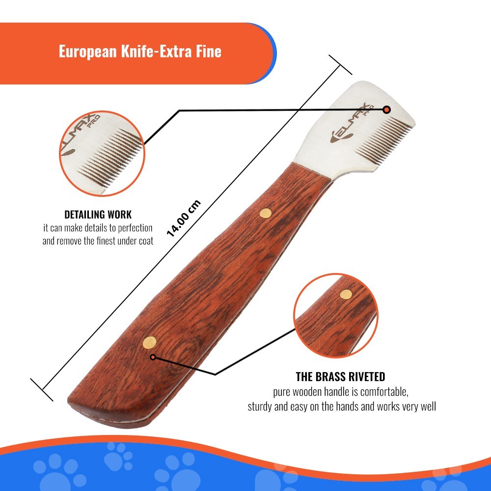 Elmax Pro stripping knife for dogs hand stripping tools for dog grooming Pack 6