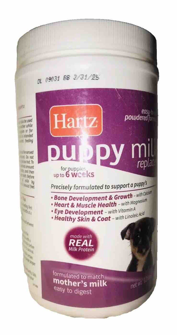 Hartz PUPPY MILK REPLACER Powder Formula 12oz Up to 6 weeks 3/31/25 New