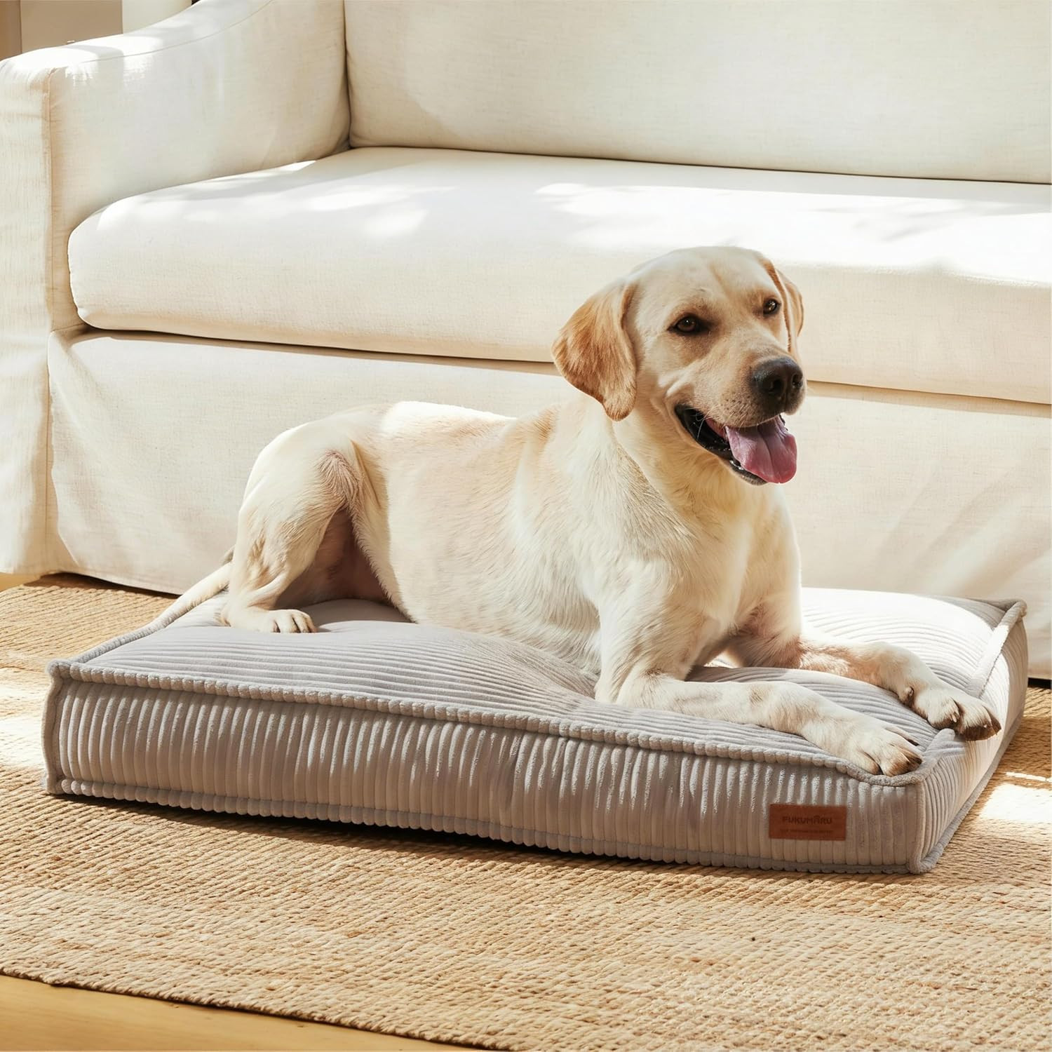 5.5-Inch Thick Dog Bed Mat, Washable Cat Bed with Waterproof Lining, Orthopedic