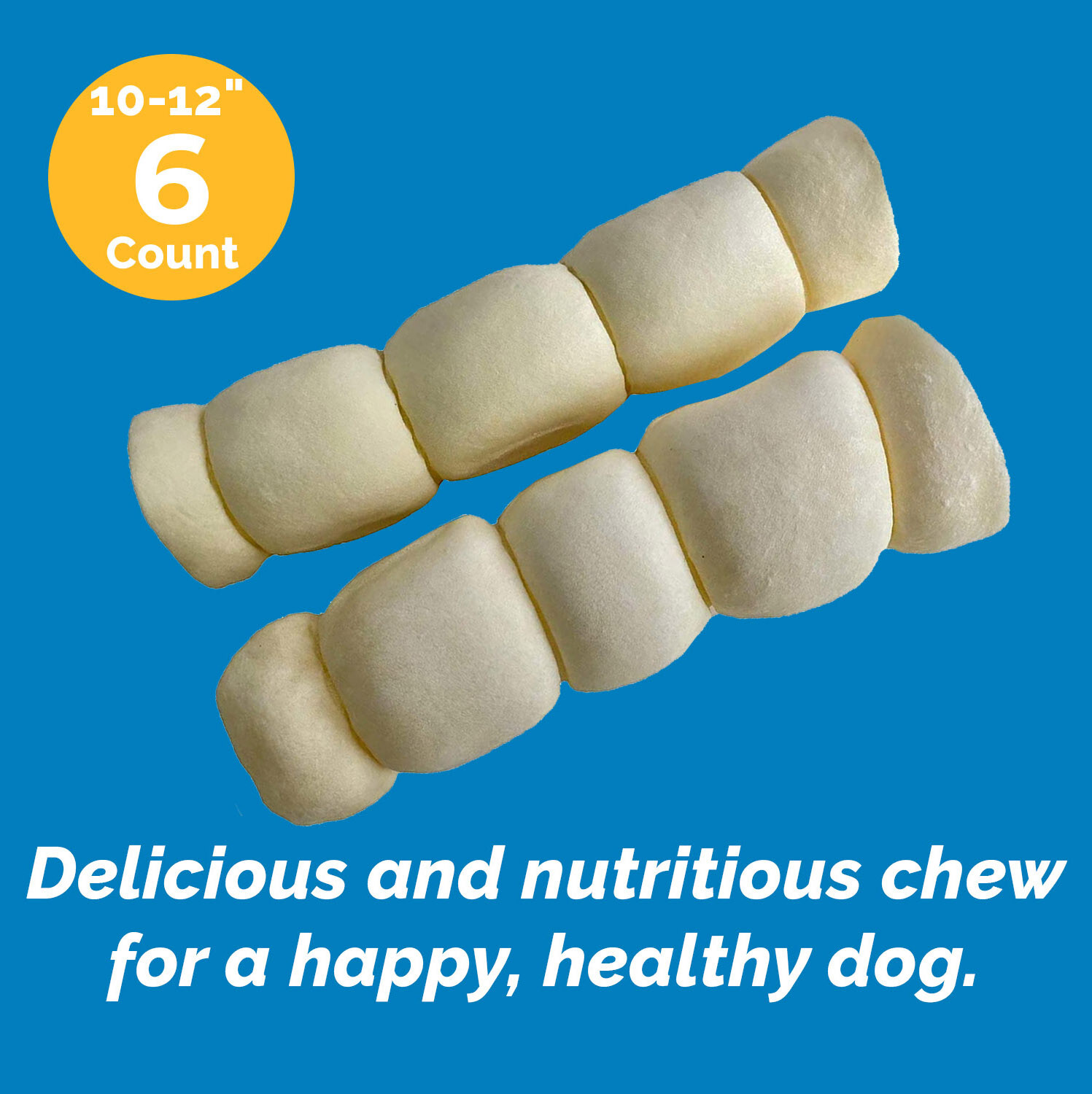 Beef Cheek Roll Chew for dogs 10 -12 inches All Natural Dog Rolls (6 Count)