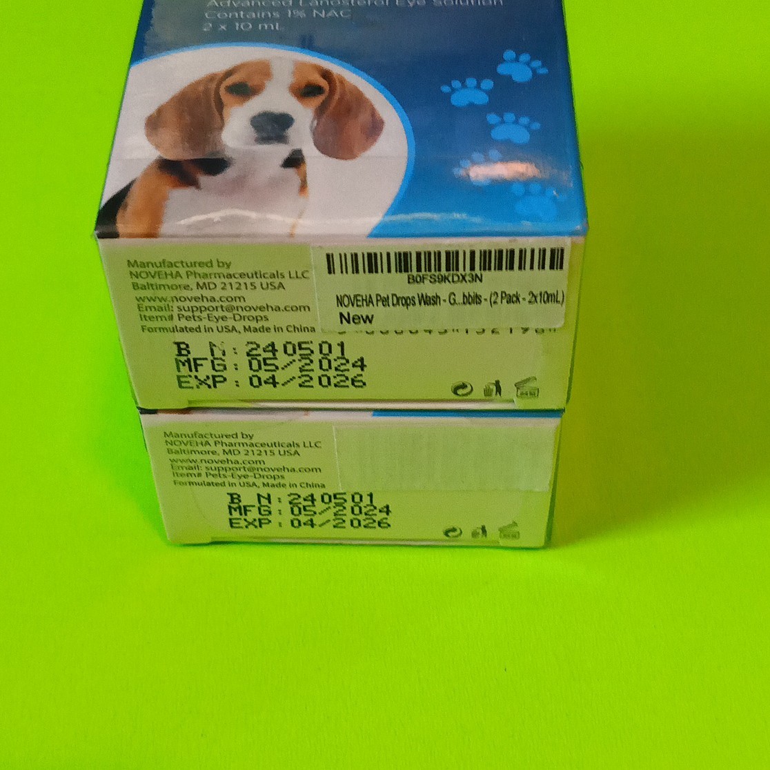 Noveha Pet Eye Drops Advanced Lanosterol Solution + NAC (2 x 10 mL) (11a