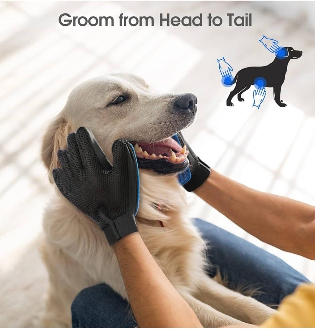 Pet Hair Remover Gloves – Gentle Shedding Brushes for Dogs, Cats & Horse.1-Pair