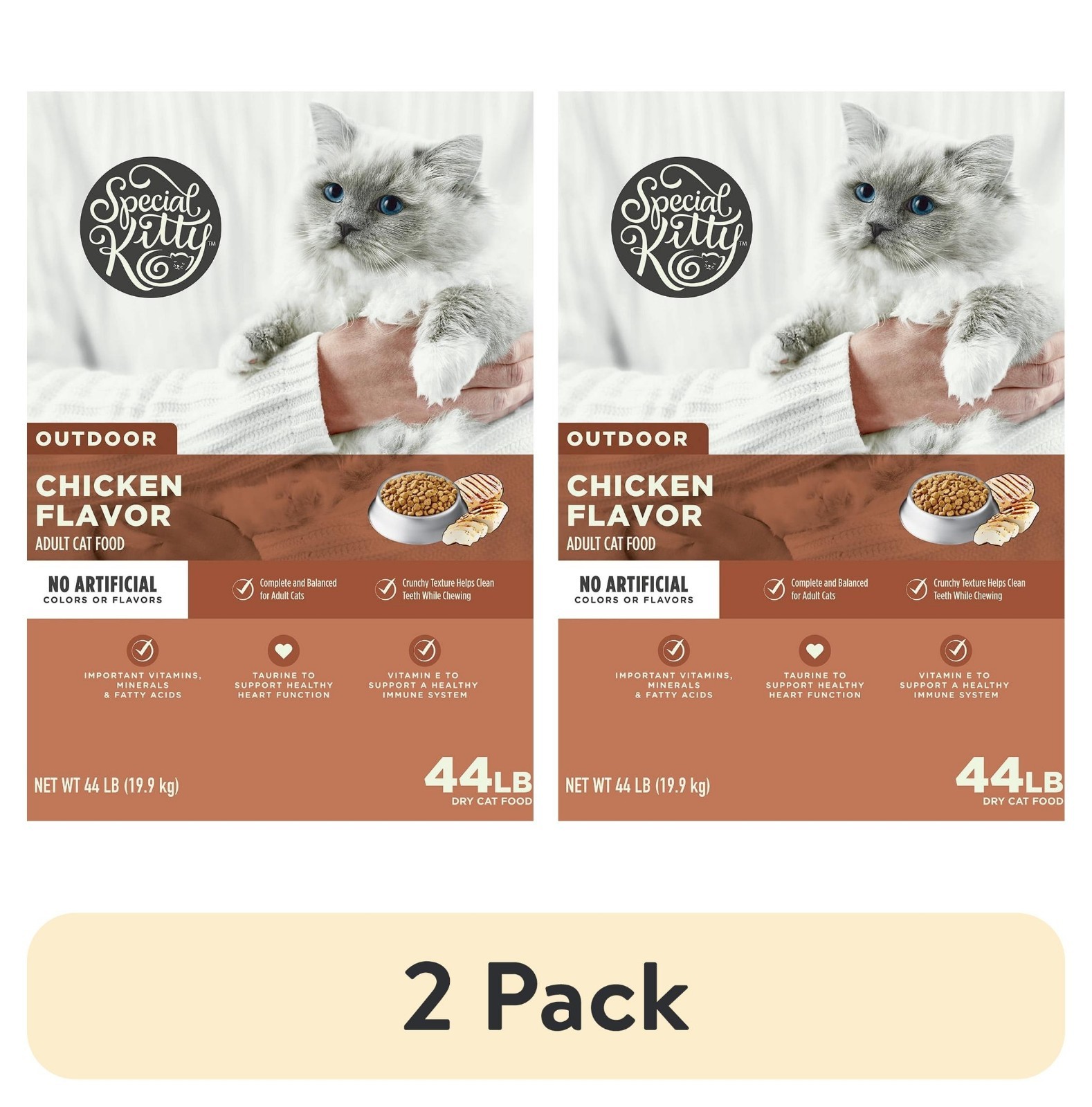 (2 pack) Special Kitty Outdoor Formula Dry Cat Food, 44 lb Bag