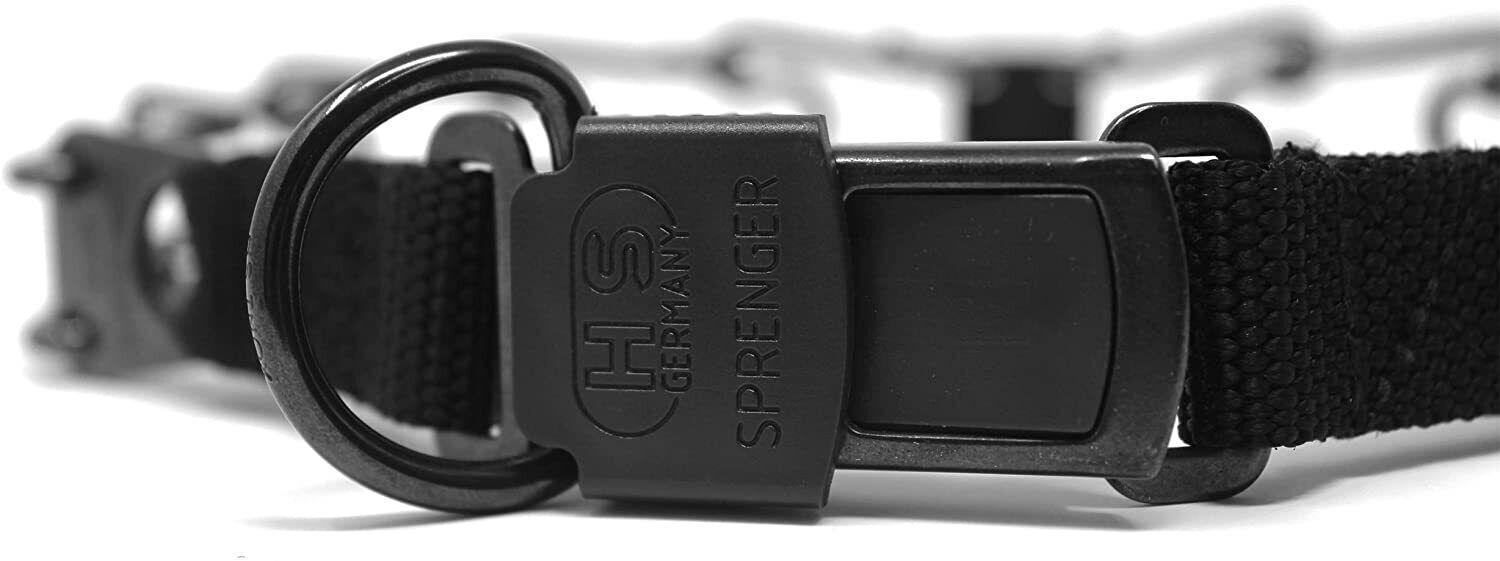 Herm Sprenger Black Stainless Steel Prong Dog Training Collar with Buckle