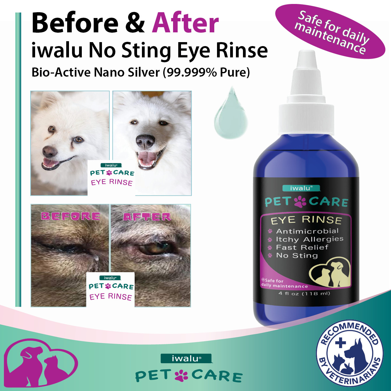 KITTEN EYE WASH Drops For Infection Pet Relief Cataract Medicine Cat Supplies