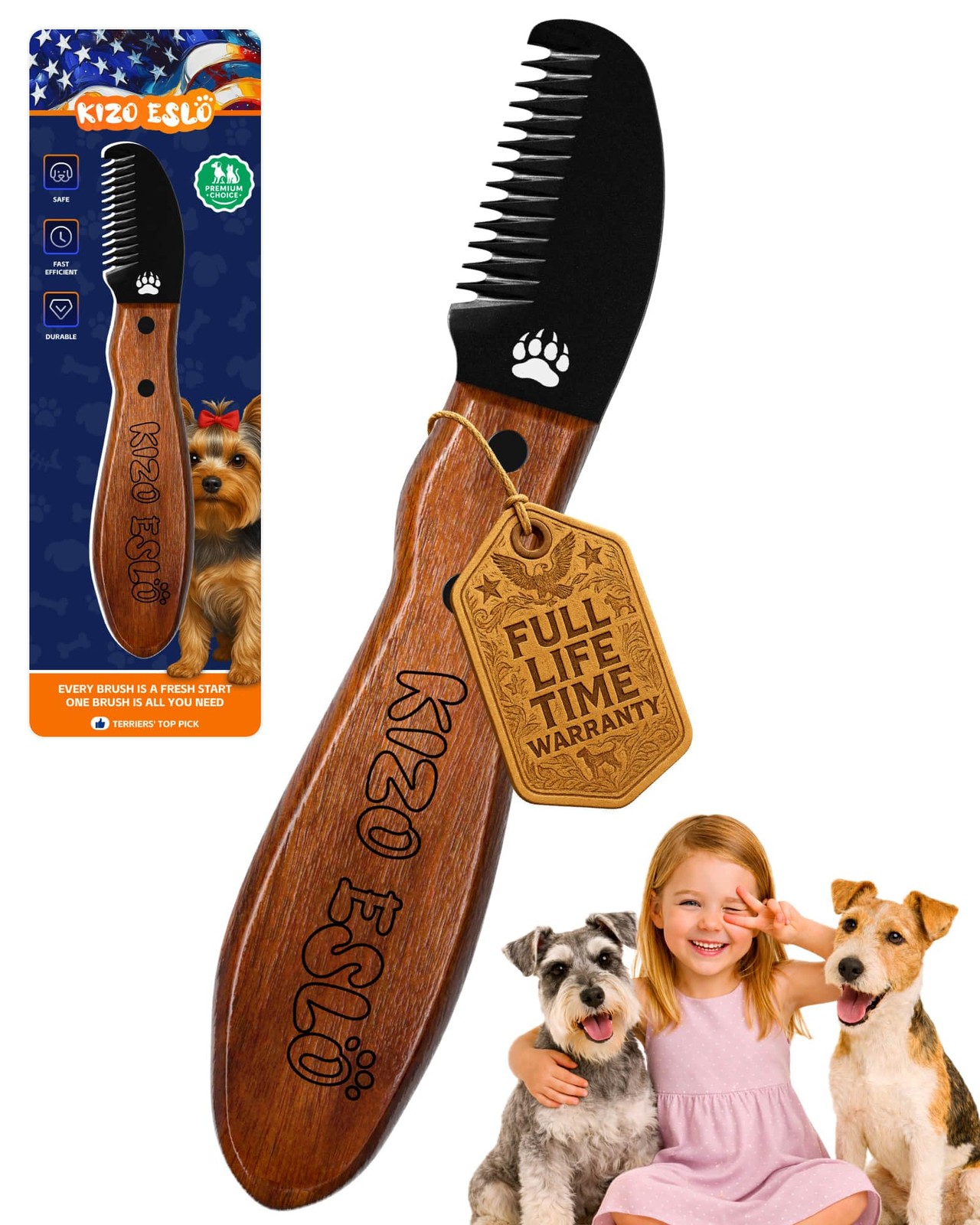 Stripping Knife for Dogs – Gentle Hand Stripping & Carding Knife for Terriers…