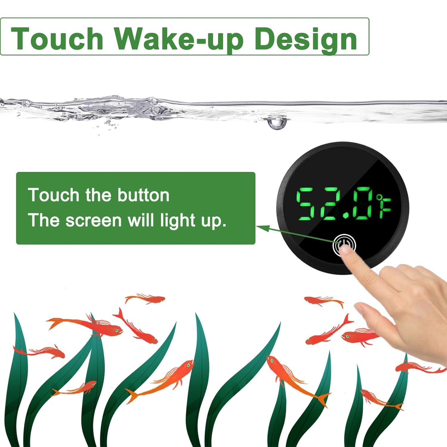 Aquarium Digital Thermometer LED Fish Tank Temperature Gauge Touch Screen Lot