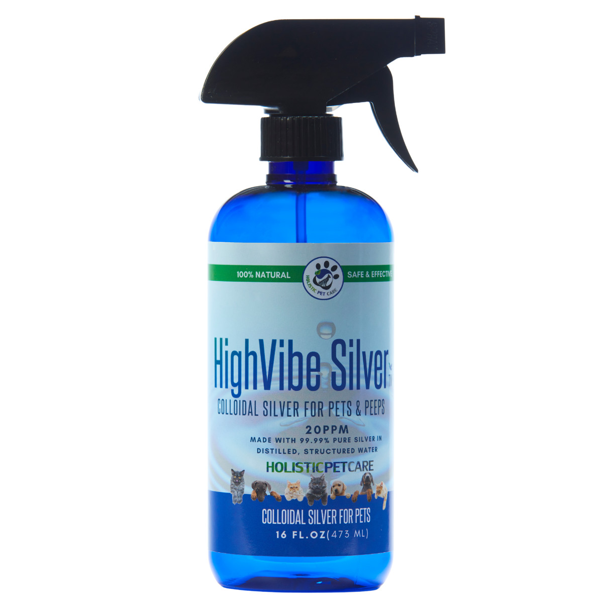 Colloidal Silver for Pets- Wound/Skin/Hot Spot Spray -16 Oz -20 PPM