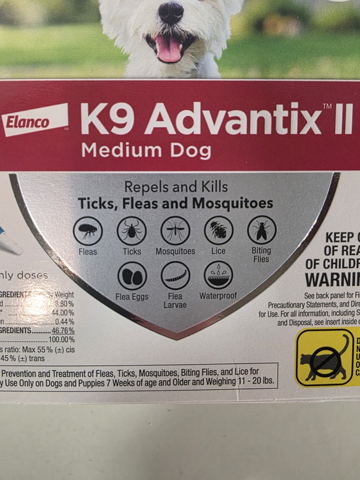 K9 Advantix II Medium Dog For Ticks, Fleas, Mosquitoes 4 Doses