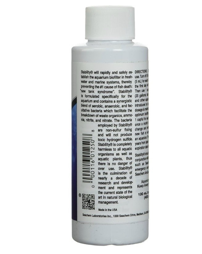 5X Seachem Stability Fish Tank Stabilizer – For Freshwater 3.4 Fl Oz