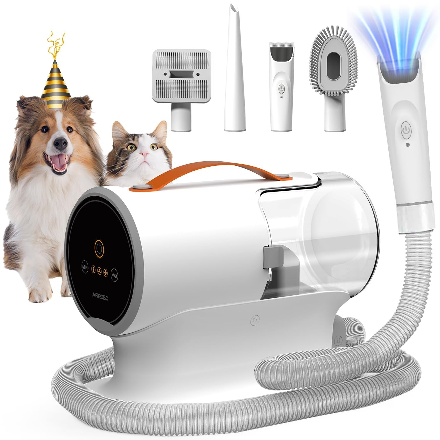 Dog & Cat 12000Pa Pet Grooming Kit & Vacuum 2L Large Capacity w/ 5 Clipper Tools